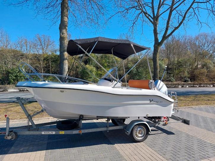 Vidini 450 bj2022 Honda 50 pk incl Marlin trailer Fishfinder, Watersport en Boten, Vis- en Consoleboten, Gebruikt, 30 tot 50 pk