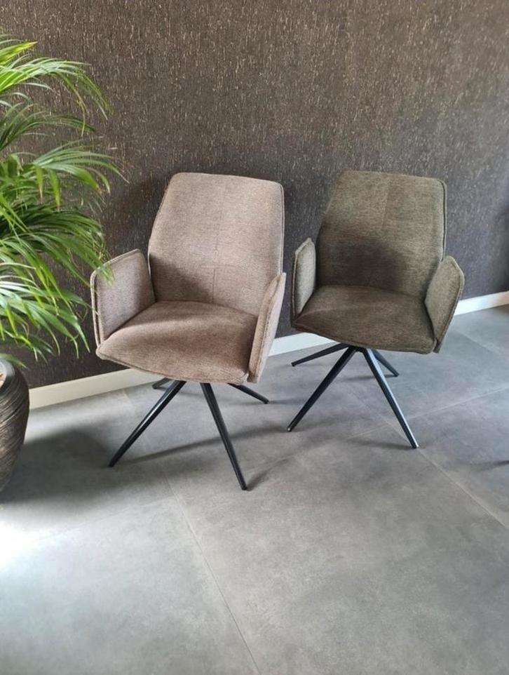 Nieuwe Draaibare Eetkamerstoelen Grijs, Groen Flinke Korting, Huis en Inrichting, Stoelen, Nieuw, Vijf, Zes of meer stoelen, Metaal