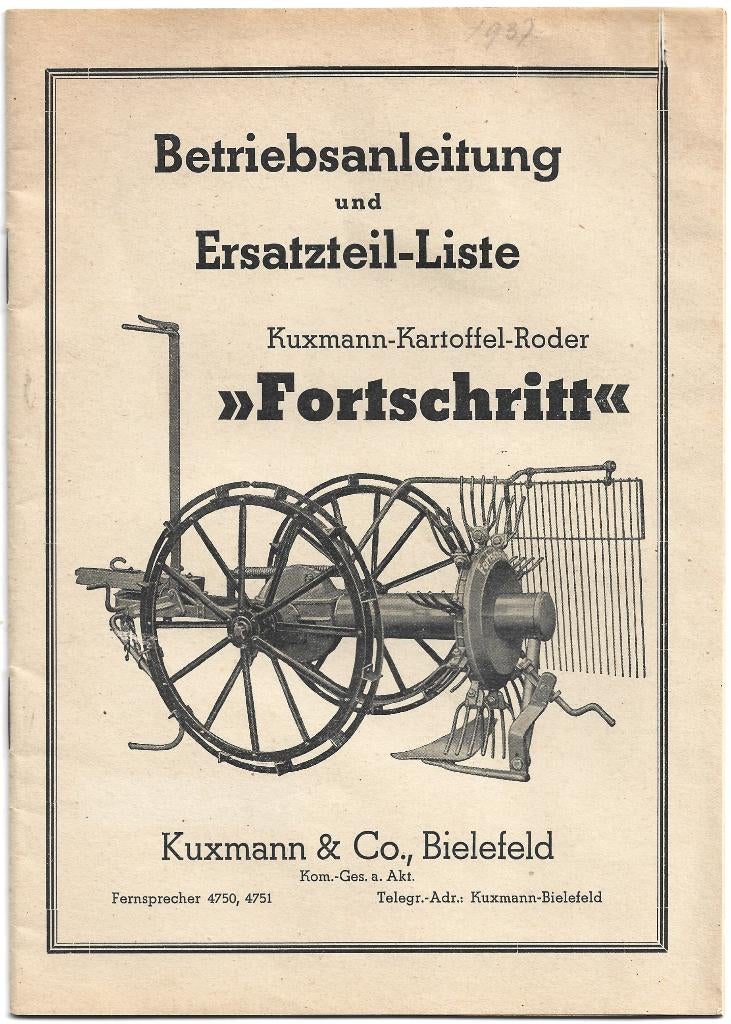 Fortschritt aardappel rooi machine handleiding (frt), Boeken, Vervoer en Transport, Zo goed als nieuw, Tractor en Landbouw, Ophalen of Verzenden