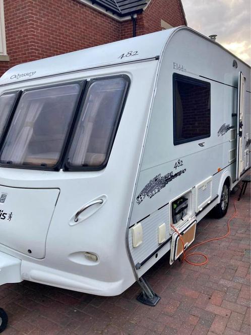 Caravan Elddis odyssey 482, 2008, Caravans en Kamperen, Caravans, Particulier, tot en met 4, 1000 - 1250 kg, Treinzit, Elddis