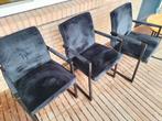 zwarte eetstoelen Velvet  5x, Huis en Inrichting, Stoelen, Ophalen of Verzenden, Zo goed als nieuw, Zwart, Vijf, Zes of meer stoelen