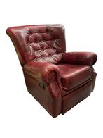 Chesterfield Relaxfauteuil, verstelbaar, bordeaux rood 9513, Huis en Inrichting, Fauteuils, Ophalen, Gebruikt, C, C