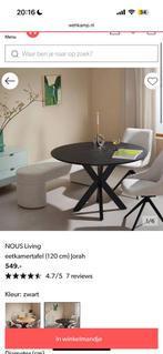 Zwarte ronde eettafel – NOUS Living (Ø120 cm) – Nieuwstaat!, Ophalen, Rond, Zo goed als nieuw, Metaal