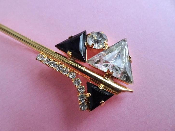 jwg Grote vintage 80s Art Deco Memphis design broche stenen, Sieraden, Tassen en Uiterlijk, Antieke sieraden, Broche, Overige materialen