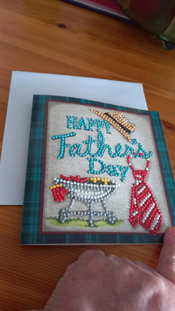 Kaart Kaart met envelop.
Diamond painting.
Vaderdag.
Bbq., Hobby en Vrije tijd, Kaarten | Zelfgemaakt, Nieuw, Ophalen of Verzenden
