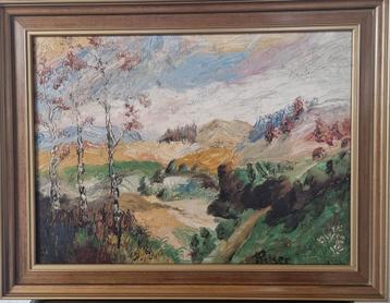 Fraai  impressionistisch landschap olieverfschilderij  beschikbaar voor biedingen