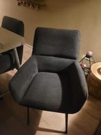 Eettafel + 6 antraciet eetkamerstoelen, Ophalen, Gebruikt, Metaal, Zwart