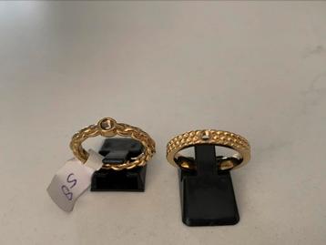Melano Twisted Tola en Tiffany ring maat 58 goudkleurig  beschikbaar voor biedingen