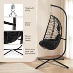 Comfortabele Hangstoel met Standaard - Egg chair, Tuin en Terras, Verzenden, Nieuw, Metaal