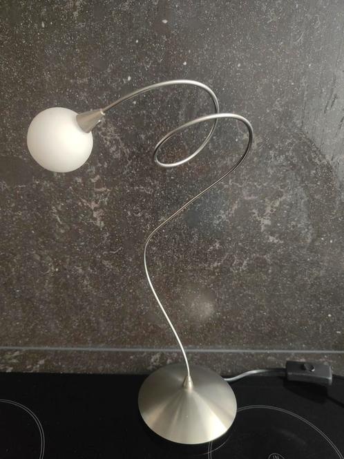 Harco loor RVS tafellamp Snowball LED, Huis en Inrichting, Lampen | Tafellampen, Zo goed als nieuw, Minder dan 50 cm, Glas, Metaal