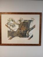 Schilderij luipaard, Huis en Inrichting, Ophalen of Verzenden, Schilderij, 75 cm of meer