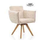 Eetkamerstoel Amsterdam | Run Again Beige | Eiken Draaibaar, Huis en Inrichting, Overige kleuren, Ophalen of Verzenden, Zo goed als nieuw