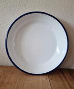 Wit emaille schaal met blauwe rand, Antiek en Kunst, Ophalen of Verzenden