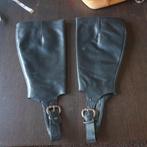 Zwarte leren paardrij chaps kuit 17 cm enkel gemeten 2712, -, -, Overige typen, Overige soorten
