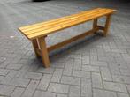 Stevig houten bankje, Huis en Inrichting, Ophalen, Minder dan 75 cm, Driepersoons, Zo goed als nieuw