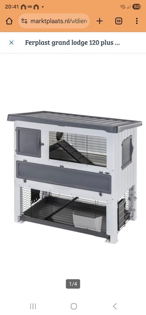 Ferplast grand lodge 120 plus konijnenhok - 115,5x73x117cm, Dieren en Toebehoren, Konijnen, Groot, Meerdere dieren, 3 tot 5 jaar