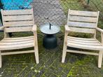 2 stoelen en een tafeltje, Ophalen, Gebruikt, Hout