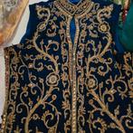 Elegante tuniek met fluwelen details, Maat 38/40 (M), Blauw, Ophalen of Verzenden, Onder de knie