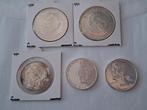 Vijf zilveren Tientjes diverse jaren, Postzegels en Munten, Ophalen of Verzenden, 10 gulden, Losse munt, Zilver