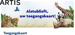 TK: 2 kaarten Artis dierentuin - geldig t/m 30 april 2026, Tickets en Kaartjes, Drie personen of meer, Ticket of Toegangskaart