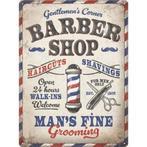 Barber Shop grooming harcuts relief reclamebord van metaal, Nieuw, Ophalen of Verzenden