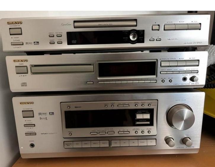 Onkyo Stereo Set TX-DS575X, DX-7211, DV-SP501 - Zo Goed Als, Audio, Tv en Foto, Stereo-sets, Zo goed als nieuw, Cd-speler, Overige merken