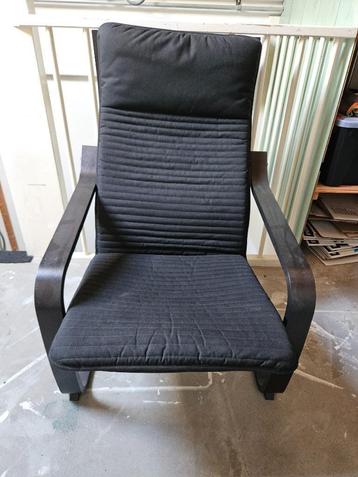IKEA POÄNG fauteuil & voetenbank – zwartbruin frame  beschikbaar voor biedingen
