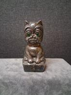 Verzilverde spaarpot Franse bulldog . Circa 1920  germany, Antiek en Kunst, Curiosa en Brocante, Ophalen of Verzenden