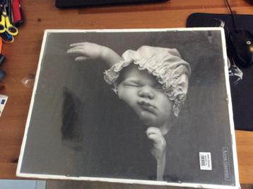 Anne Geddes foto 50x40cm in frameloze glazen fotolijst Nieuw beschikbaar voor biedingen