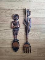 Don quichot houten vork en lepel, Antiek en Kunst, Ophalen of Verzenden