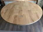 Massief rond eiken tafelblad 130 diameter, Huis en Inrichting, Tafels | Eettafels, Ophalen, Zo goed als nieuw, Rond, 100 tot 150 cm