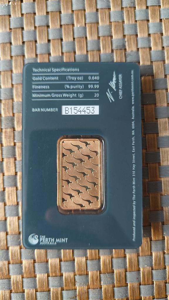 20g Perth Mint Gouden Baartje, Postzegels en Munten, Edelmetalen en Baren, Ophalen of Verzenden