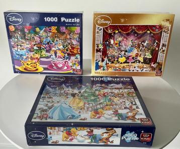 3 King Disney puzzels, 2x1000 en 1x 1500 stukjes beschikbaar voor biedingen