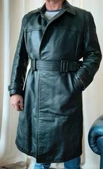 Lange groen leren jas, Ophalen of Verzenden, Zo goed als nieuw, Maat 56/58 (XL), Groen