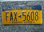 Kentekenplaat licenseplate New York Empire State 1 USA, Verzenden, Gebruikt, Auto's