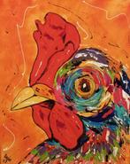 Schilderij kleurrijke haan, Minder dan 50 cm, 50 tot 75 cm, Nieuw, Ophalen of Verzenden