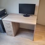 mooi eiken white wash bureau met lades, Huis en Inrichting, Ophalen, Gebruikt, Bureau