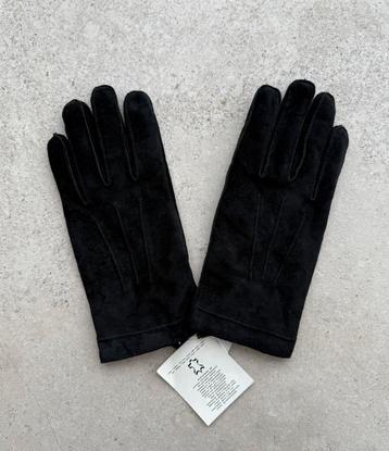 Nieuw! Zwart suède leren handschoenen maat L beschikbaar voor biedingen