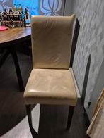 Eetkamerstoel met neplederen bekleding, Ophalen, Gebruikt, Bruin, Klassiek