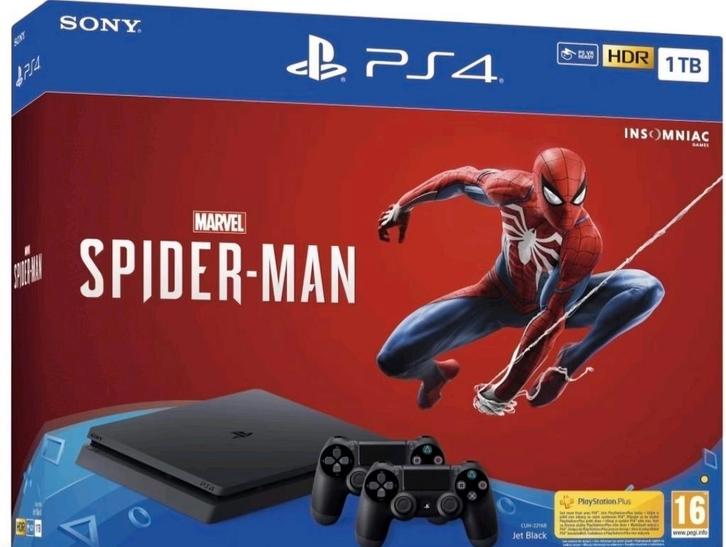 PlayStation 4 Slim 1TB met originele doos+ 2 controllers, Spelcomputers en Games, Spelcomputers | Sony PlayStation 4, Zo goed als nieuw