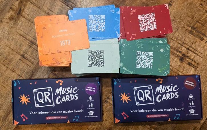 QR music cards, Hobby en Vrije tijd, Gezelschapsspellen | Overige, Zo goed als nieuw, Een of twee spelers, Drie of vier spelers