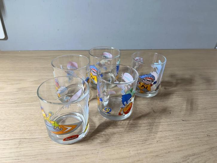 Vintage Rocket Power Glazen Set 5x, Verzamelen, Glas en Borrelglaasjes, Zo goed als nieuw, Overige typen, Ophalen of Verzenden