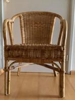 Bamboe / rotan stoelen Stapelbaar, Huis en Inrichting, Stoelen, Ophalen, Zo goed als nieuw, Bruin, Vier