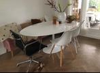 Witte Ovale Tulip eettafel, Ophalen, 100 tot 150 cm, Zo goed als nieuw, Vijf personen of meer