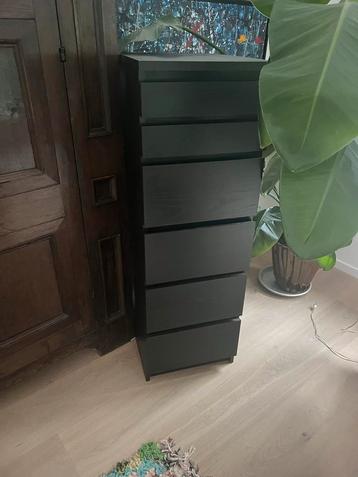 Ikea Malm Ladekast - Zwart/ heel donkerbruin