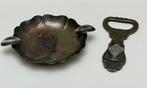 Oude verzilverde asbak & opener, Sola merktekens, Lutherroos, Ophalen of Verzenden, Zilver