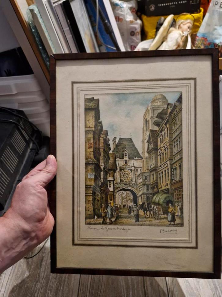 de Gros-Horloge (Grote Klok) in Rouen, Antiek en Kunst, Kunst | Litho's en Zeefdrukken, Ophalen of Verzenden