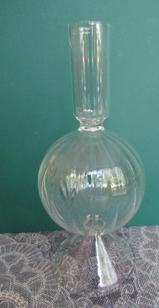 curiosa : bubbel kandelaar glas - 18 hoog 8 cm doorsnee, Antiek en Kunst, Curiosa en Brocante, Ophalen of Verzenden