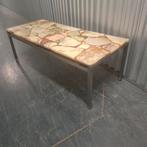 Vintage design tafel met marmer composiet blad salontafel, Ophalen