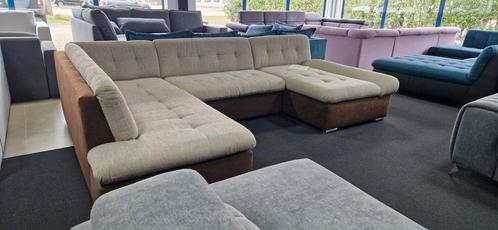 Nieuwe mega Ubank bruin / beige slaapbank xxl hoekbank, Huis en Inrichting, Banken | Complete zithoeken, Nieuw, Stof, Ophalen of Verzenden